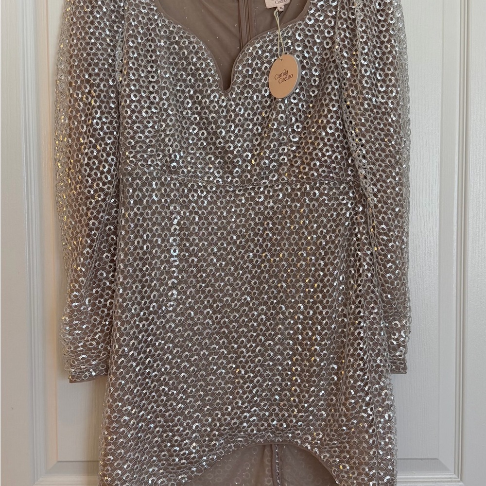 New with tags Sparkling Long Sleeve Mini Dress - Picture 4 of 7